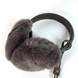 Gucci 245929 Guccissima fur fluffy with laces ear warmers Earmuff gray