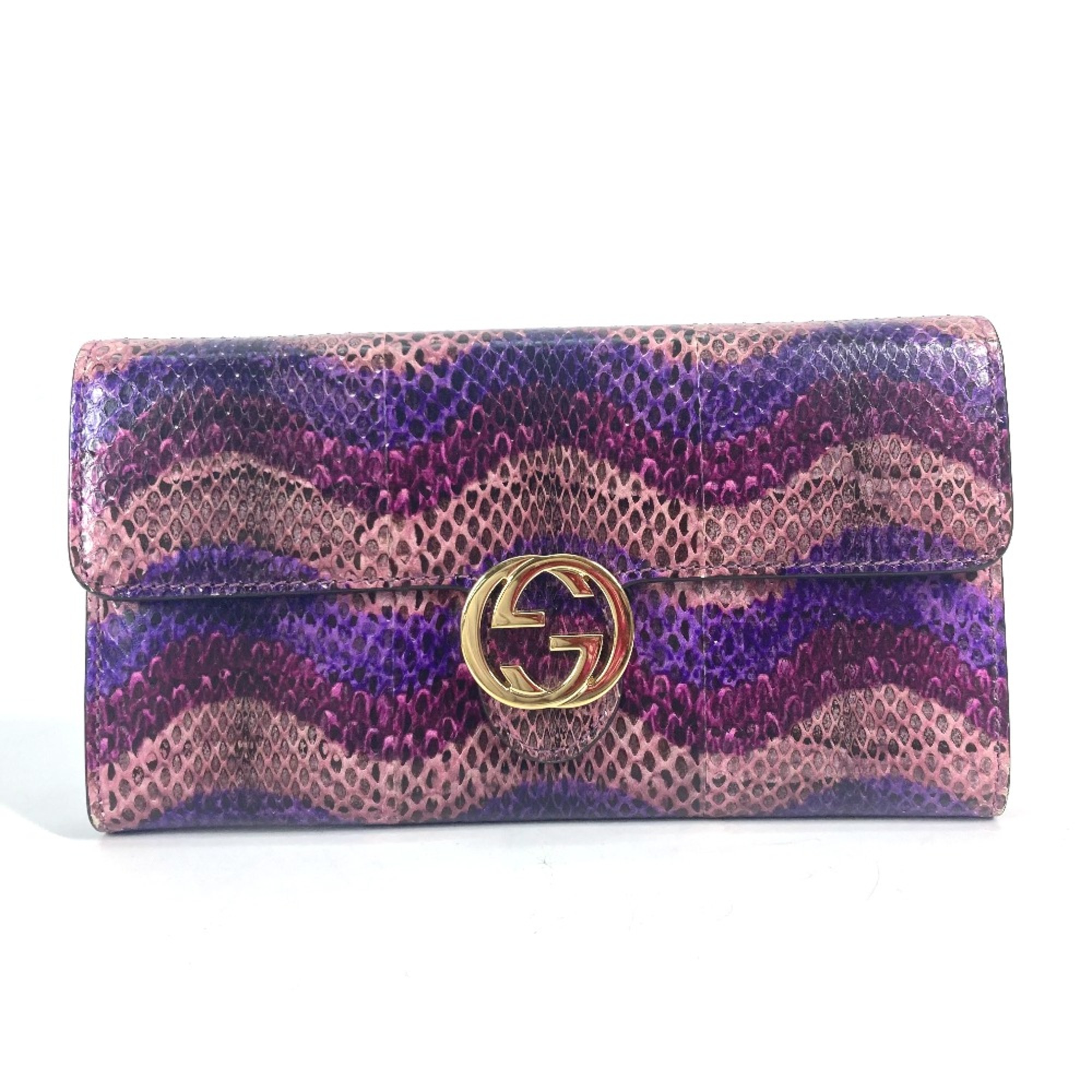 Gucci 369663 flap Long Wallet Purple Based