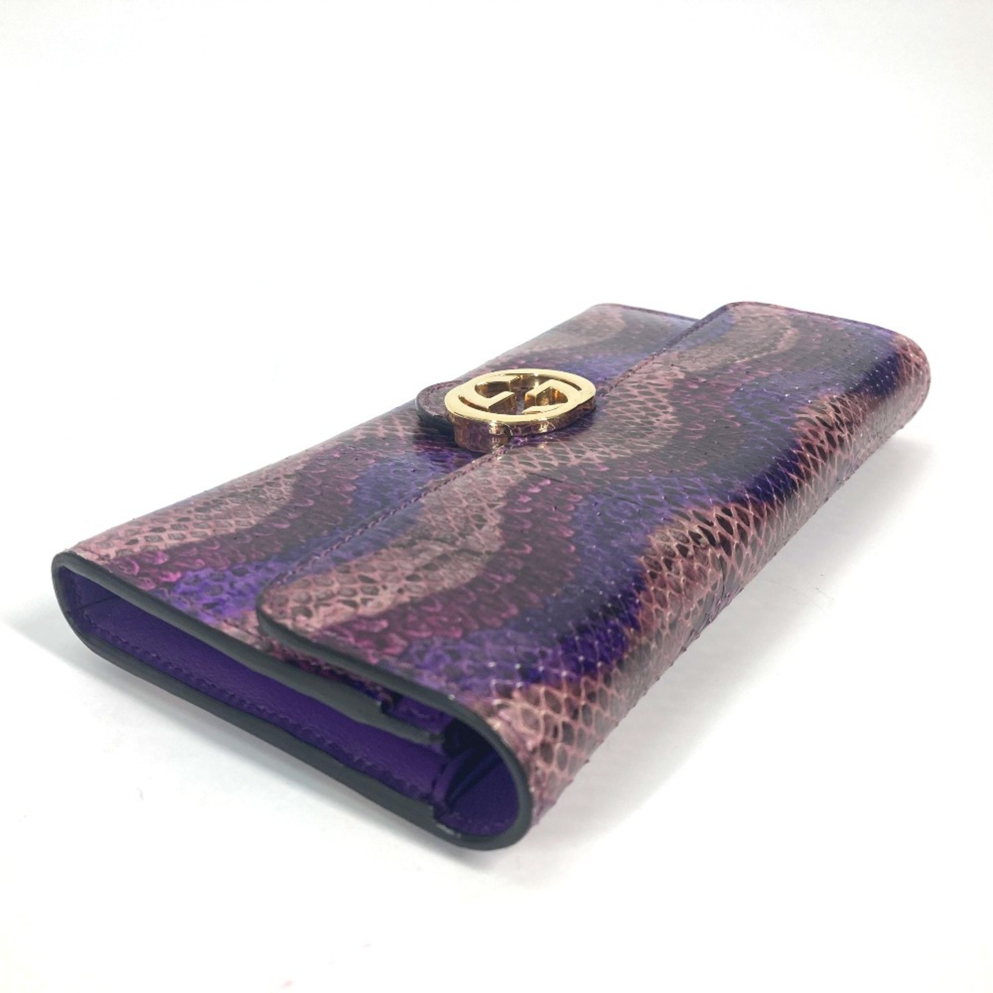 Gucci 369663 flap Long Wallet Purple Based