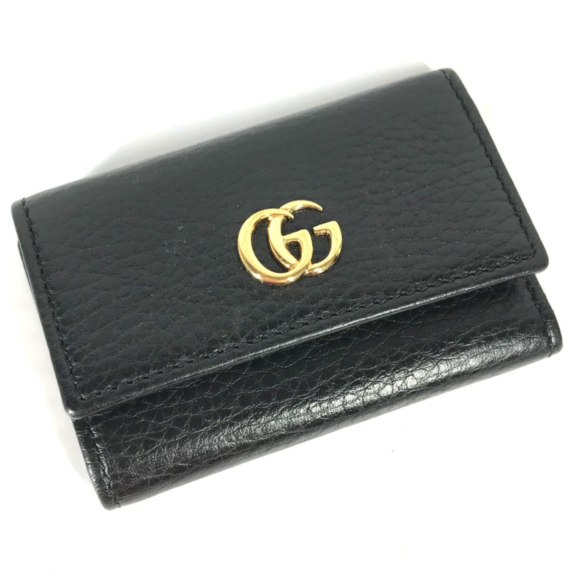 Gucci 456118 key 6-Ring Key Case Black