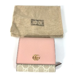 Gucci 598587 GG Supreme Medium wallet Folded wallet Pink x BeigeBased