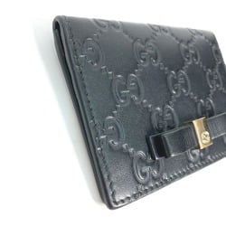 Gucci 451192 Guccissima GG Business Card Holder Pass Case Folded Card Case Black Gold