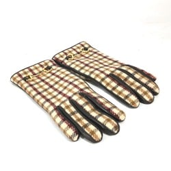 Gucci 603635 check gloves Glove Brown Beige