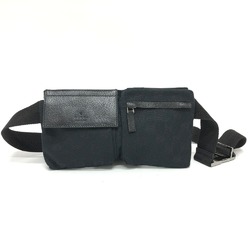 Gucci 162962 GGCanvas Waist Pouch Black SilverHardware