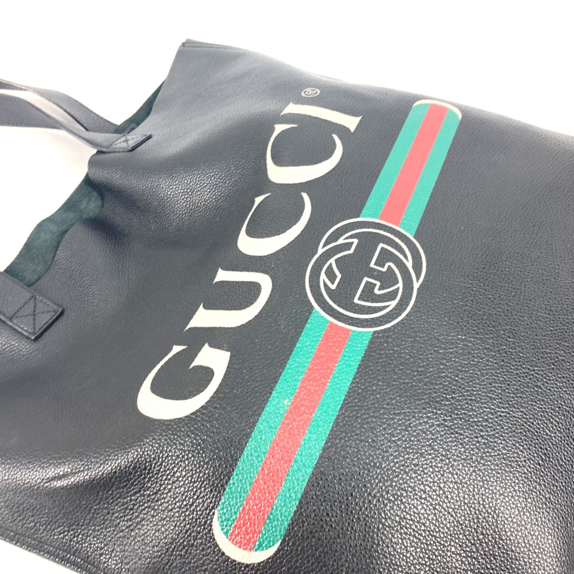 Gucci 572768 Sherry line Shoulder Bag Tote Bag Black