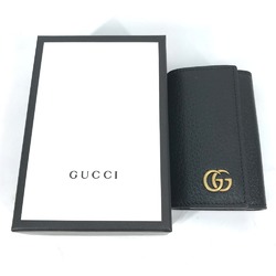 Gucci 435305 GG Marmont key with key ring Key Case Black Gold