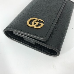 Gucci 435305 GG Marmont key with key ring Key Case Black Gold