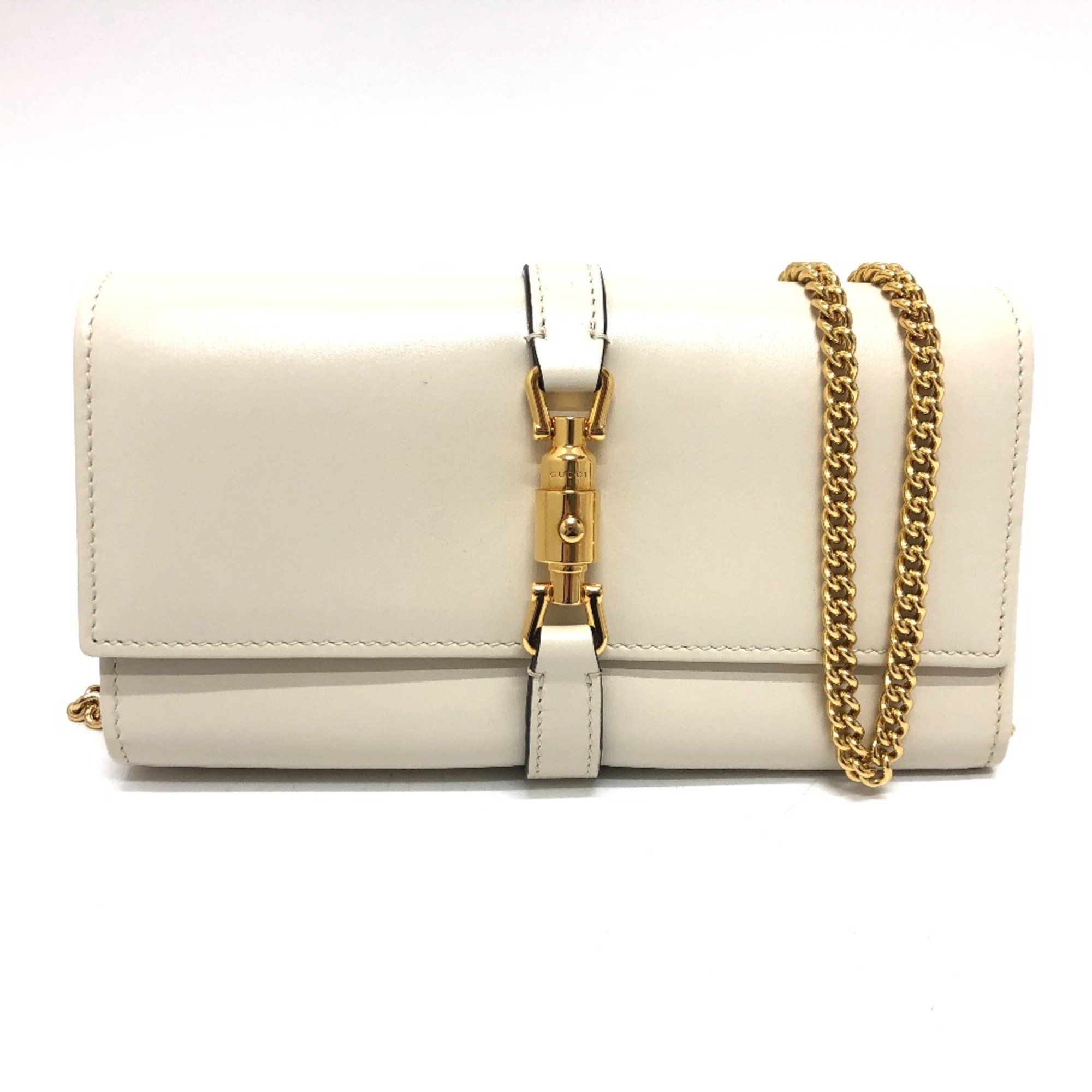 Gucci 652681 Chain wallet Long Wallet Cream White Based White