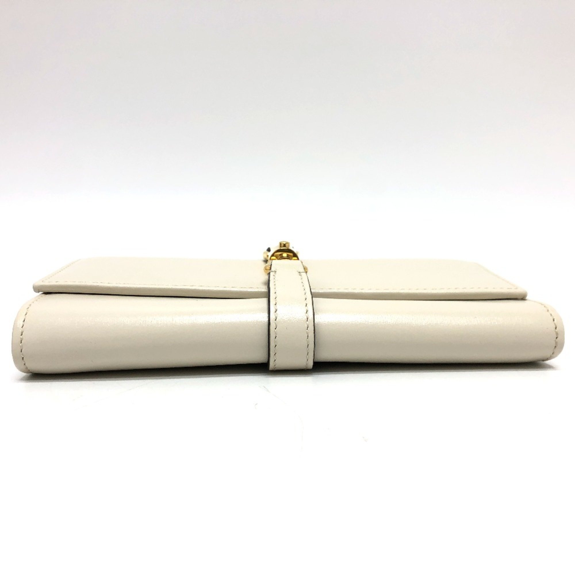 Gucci 652681 Chain wallet Long Wallet Cream White Based White