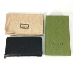 Gucci 739482 Jumbo GG Zip Around Long Wallet Black