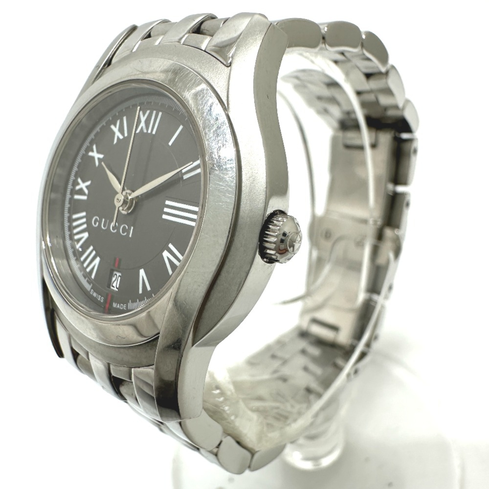 Gucci 5500L Quartz Date Wristwatch Silver