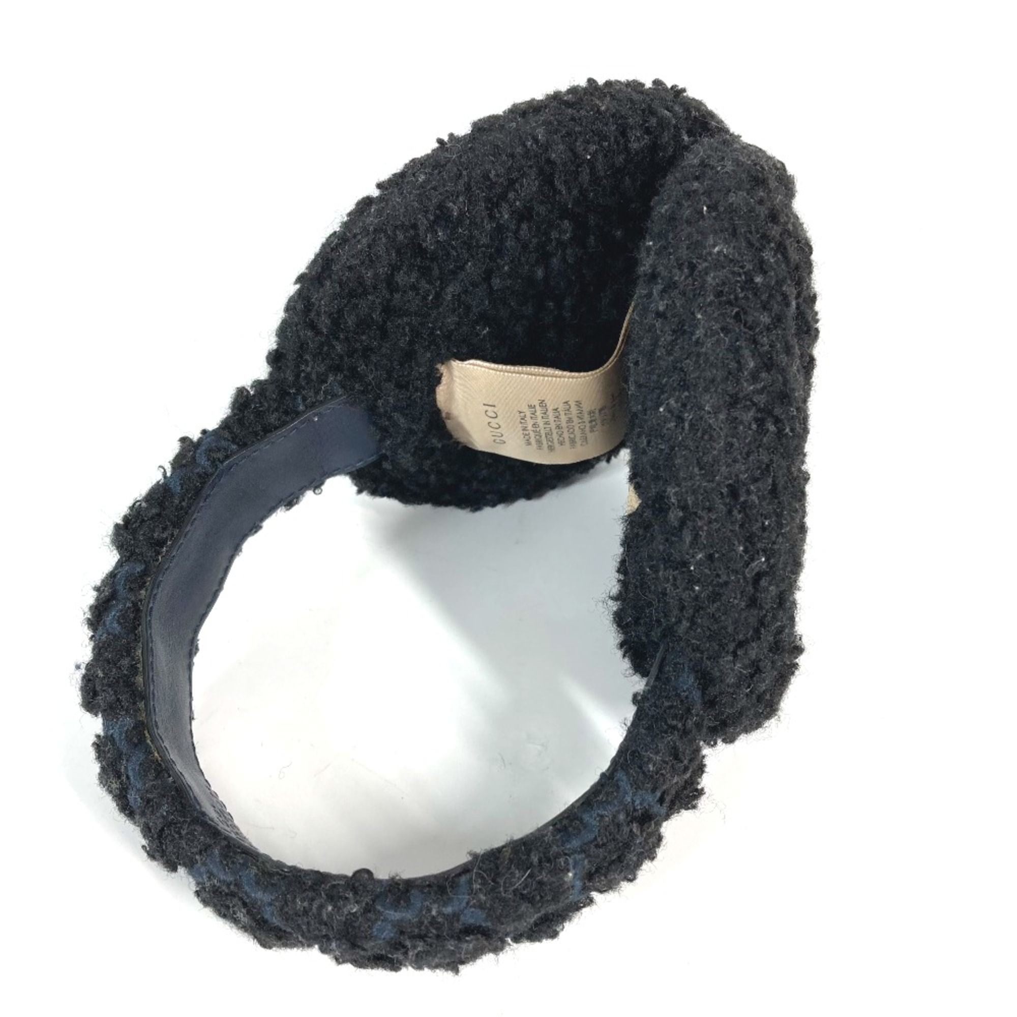 Gucci 645495 ear warmers GG fur fluffy Earmuff Black