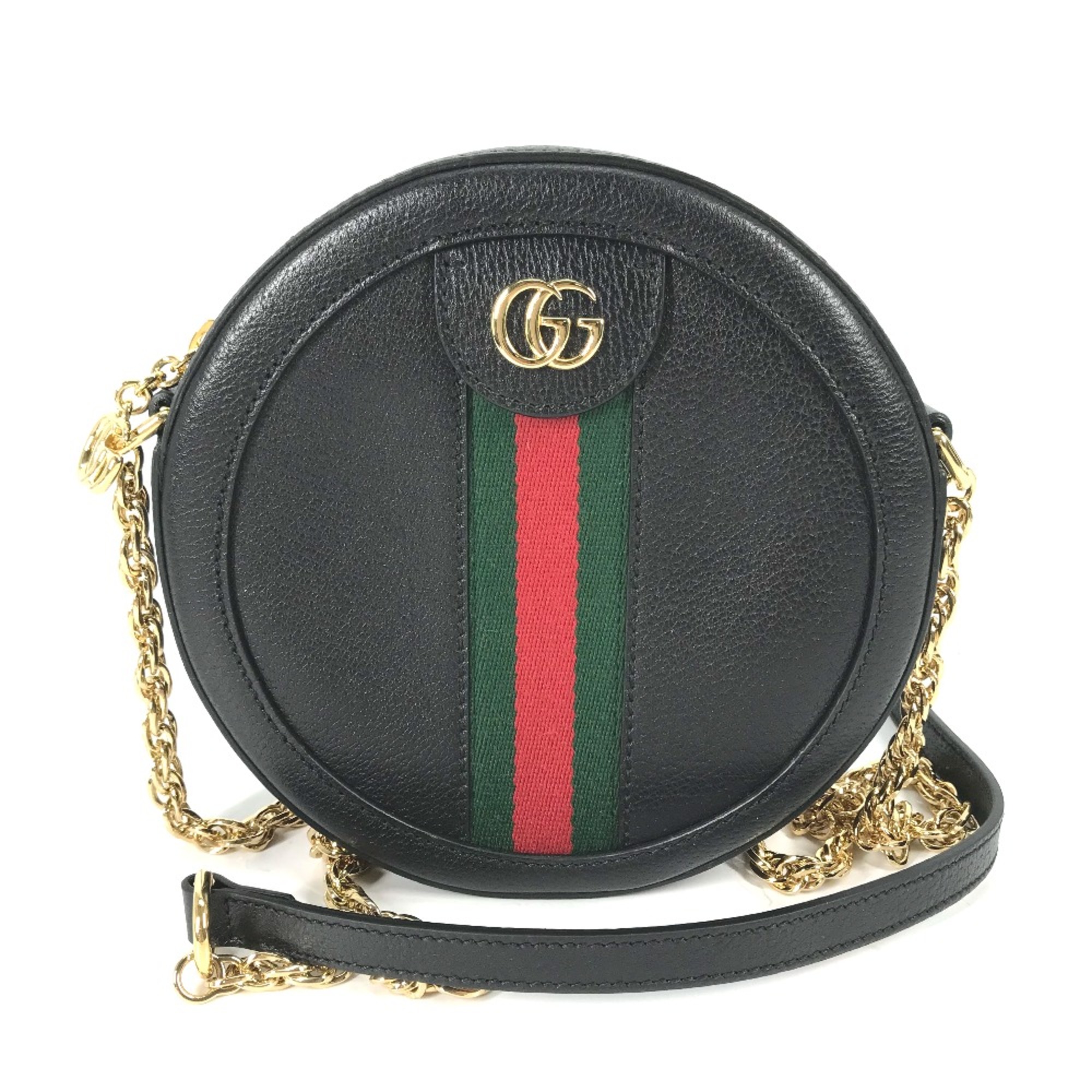 Gucci 550618 Shelly line GG Pochette Crossbody Chain bag Shoulder Bag Black