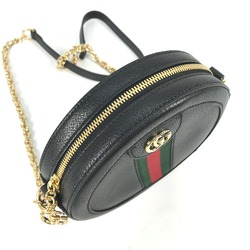 Gucci 550618 Shelly line GG Pochette Crossbody Chain bag Shoulder Bag Black