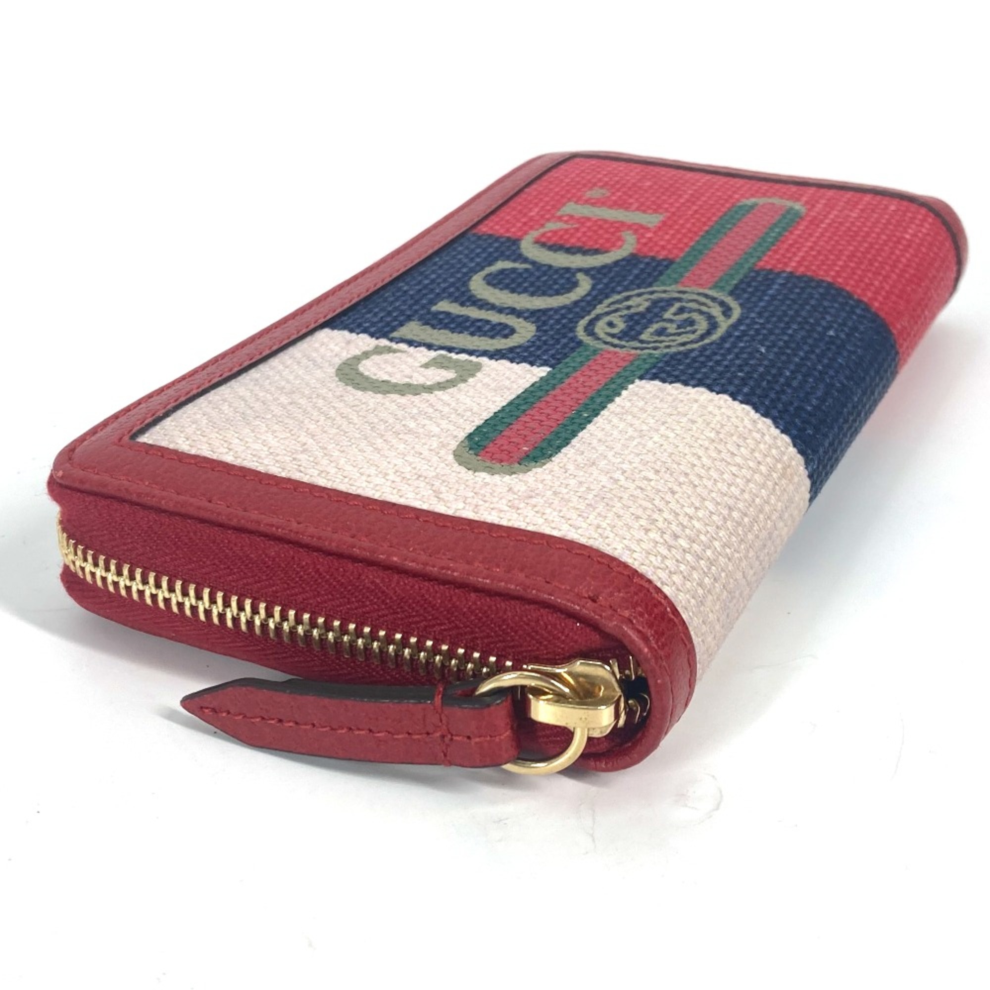 Gucci 524790 Long wallet Zip Around Long Wallet Red White x blue