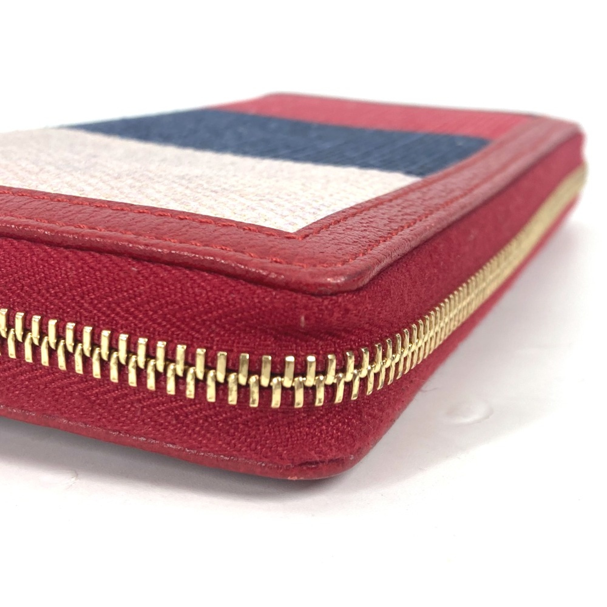 Gucci 524790 Long wallet Zip Around Long Wallet Red White x blue