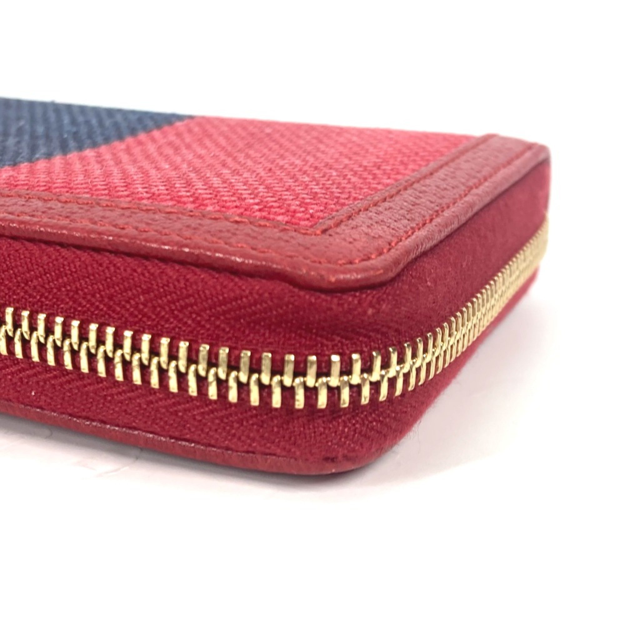 Gucci 524790 Long wallet Zip Around Long Wallet Red White x blue