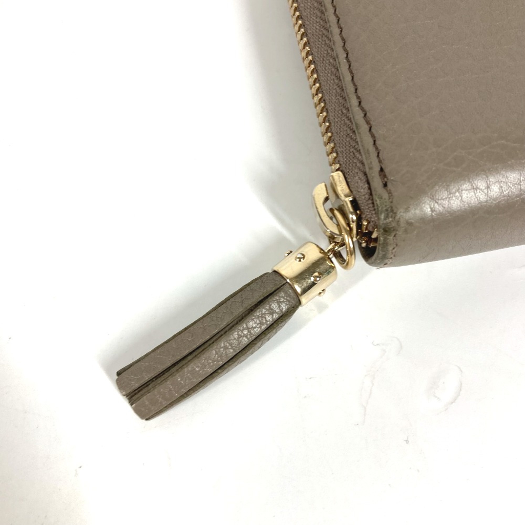 Gucci 282413 Long wallet with tassel Zip Around Long Wallet Beige