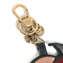 Gucci 453184 GG Supreme Bag Charm Key Holder Red Beige