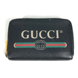 Gucci 496319 Coin Compartment Wallet Zip Around coin purse Black