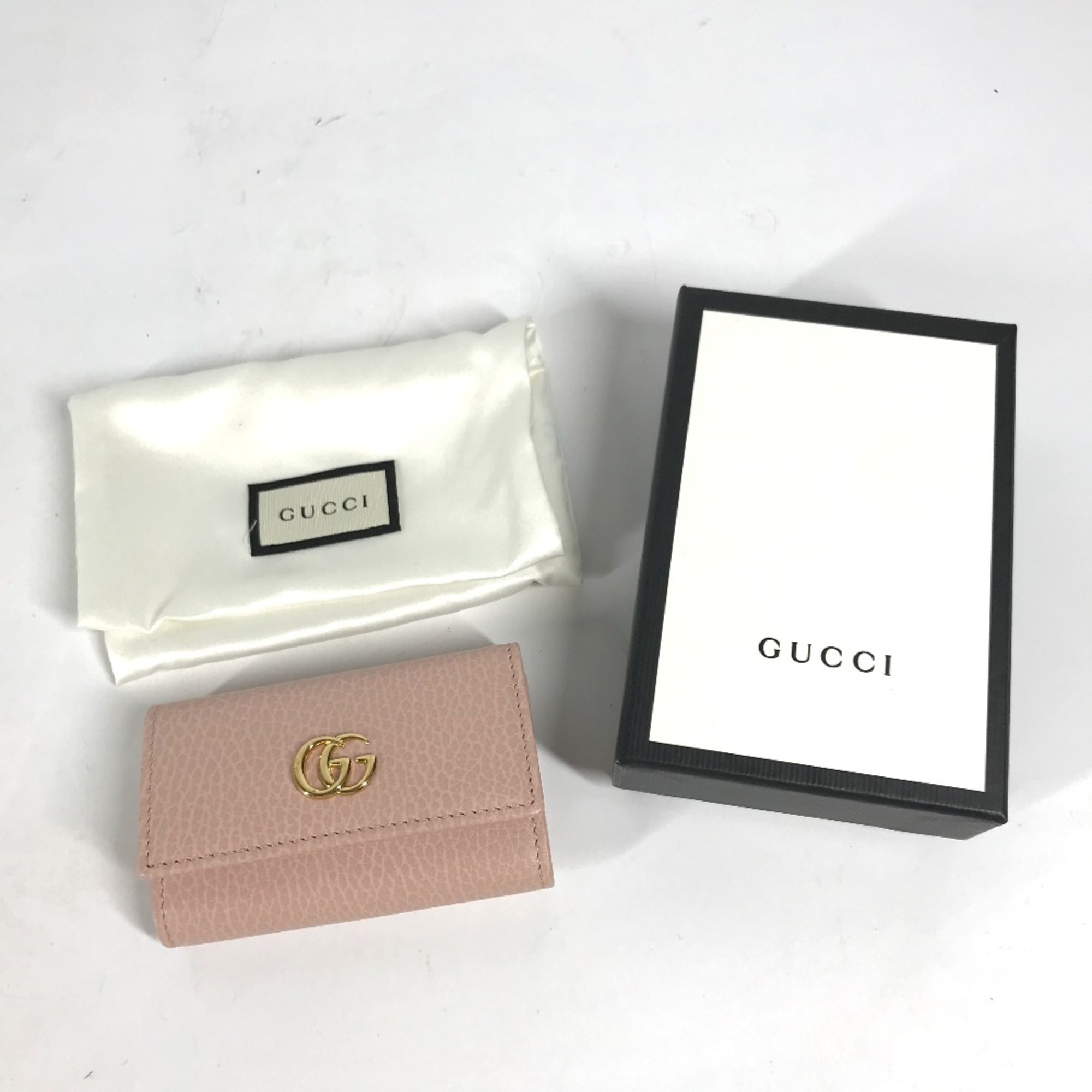 Gucci 456118 GG Marmot 6-Ring Key Case pink