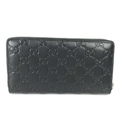 Gucci 473928 GG long wallet Zip Around Long Wallet Black Silver