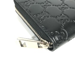 Gucci 473928 GG long wallet Zip Around Long Wallet Black Silver