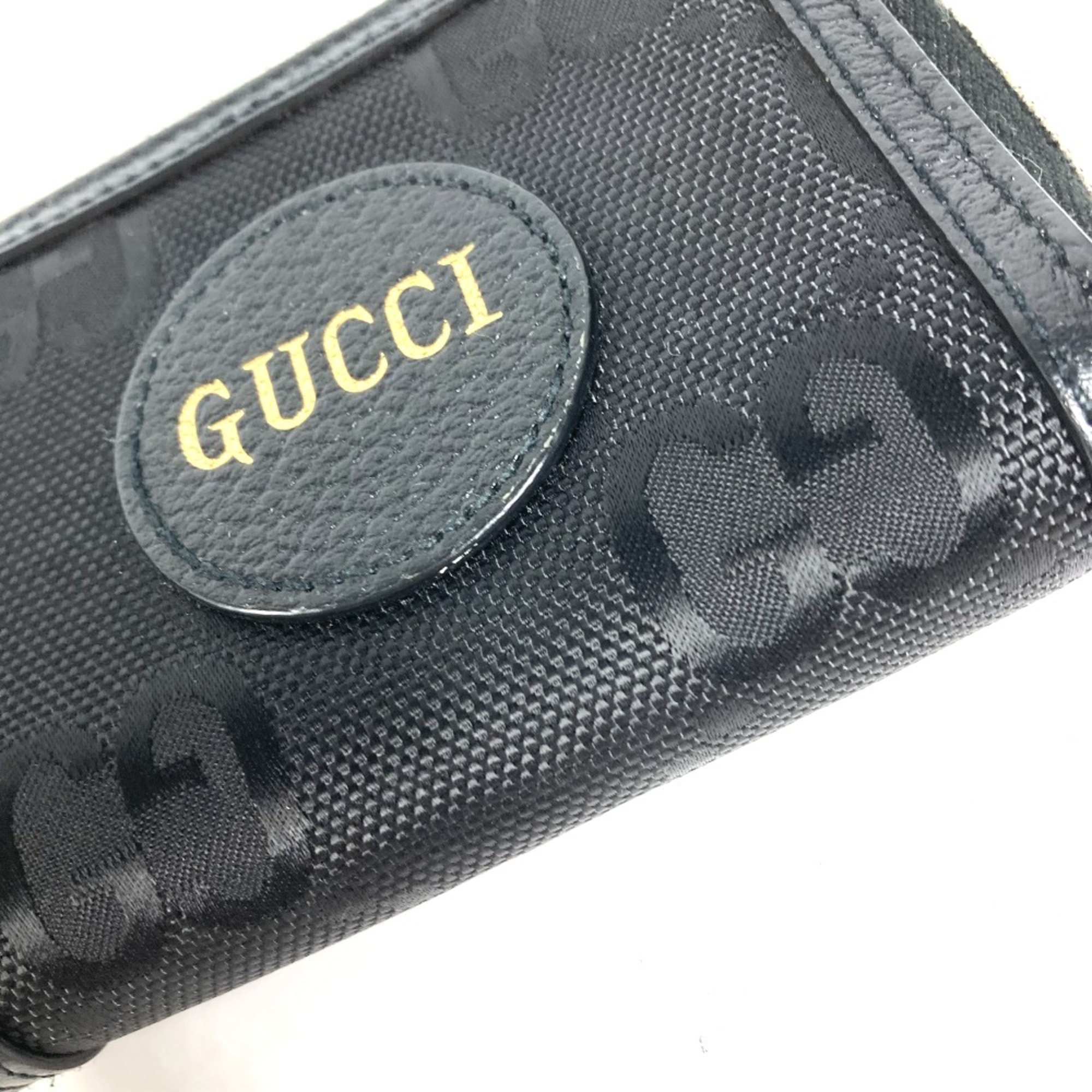 Gucci 657587 Wallet Coin Compartment L-shaped fastener coin purse Black