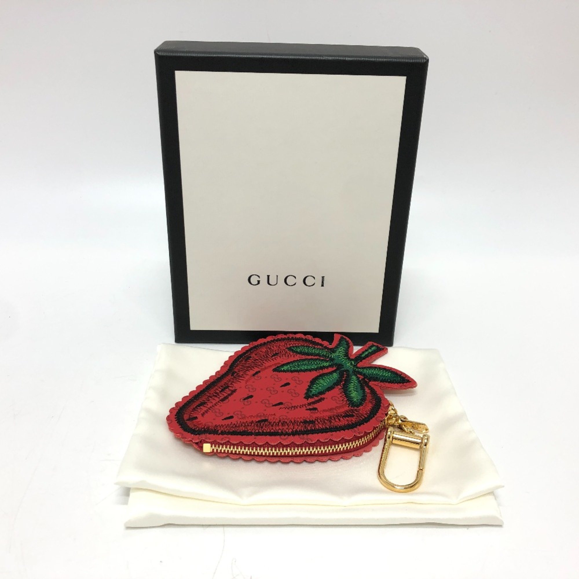 Gucci 576493 Key ring coin purse Red GoldHardware