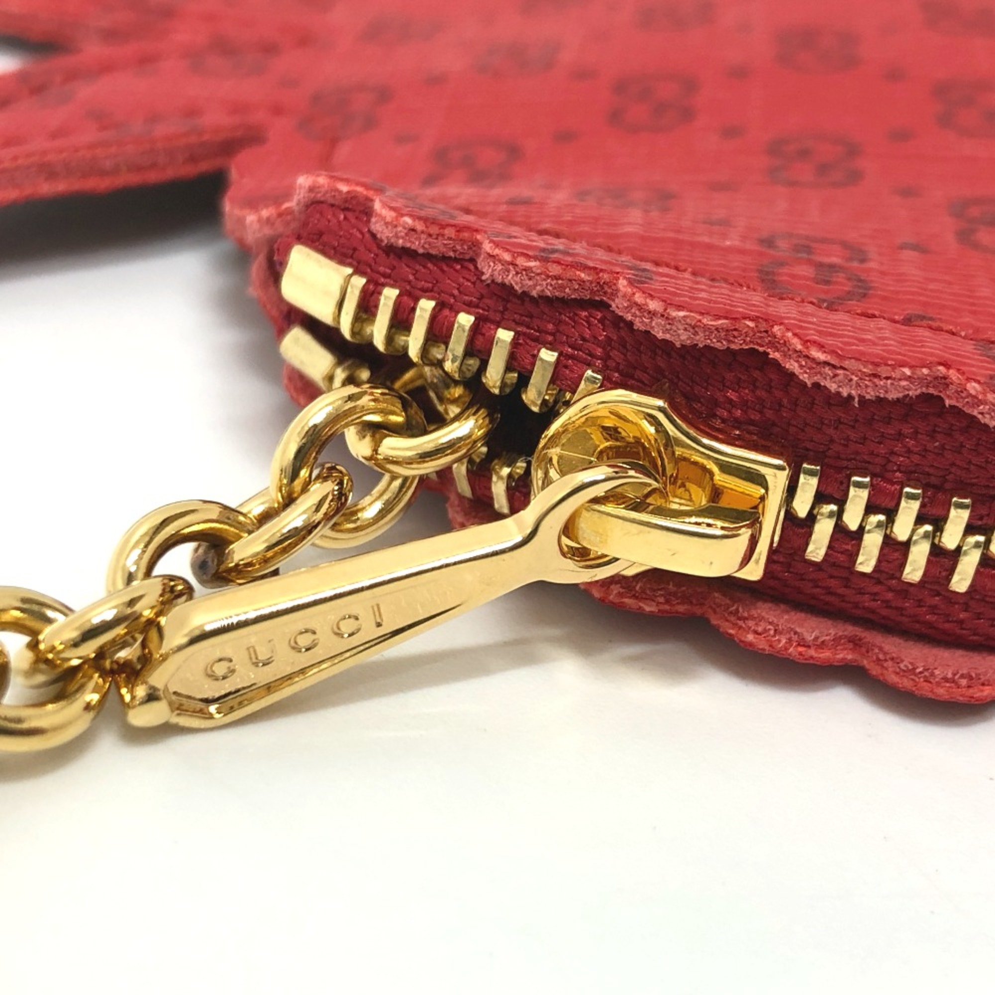 Gucci 576493 Key ring coin purse Red GoldHardware