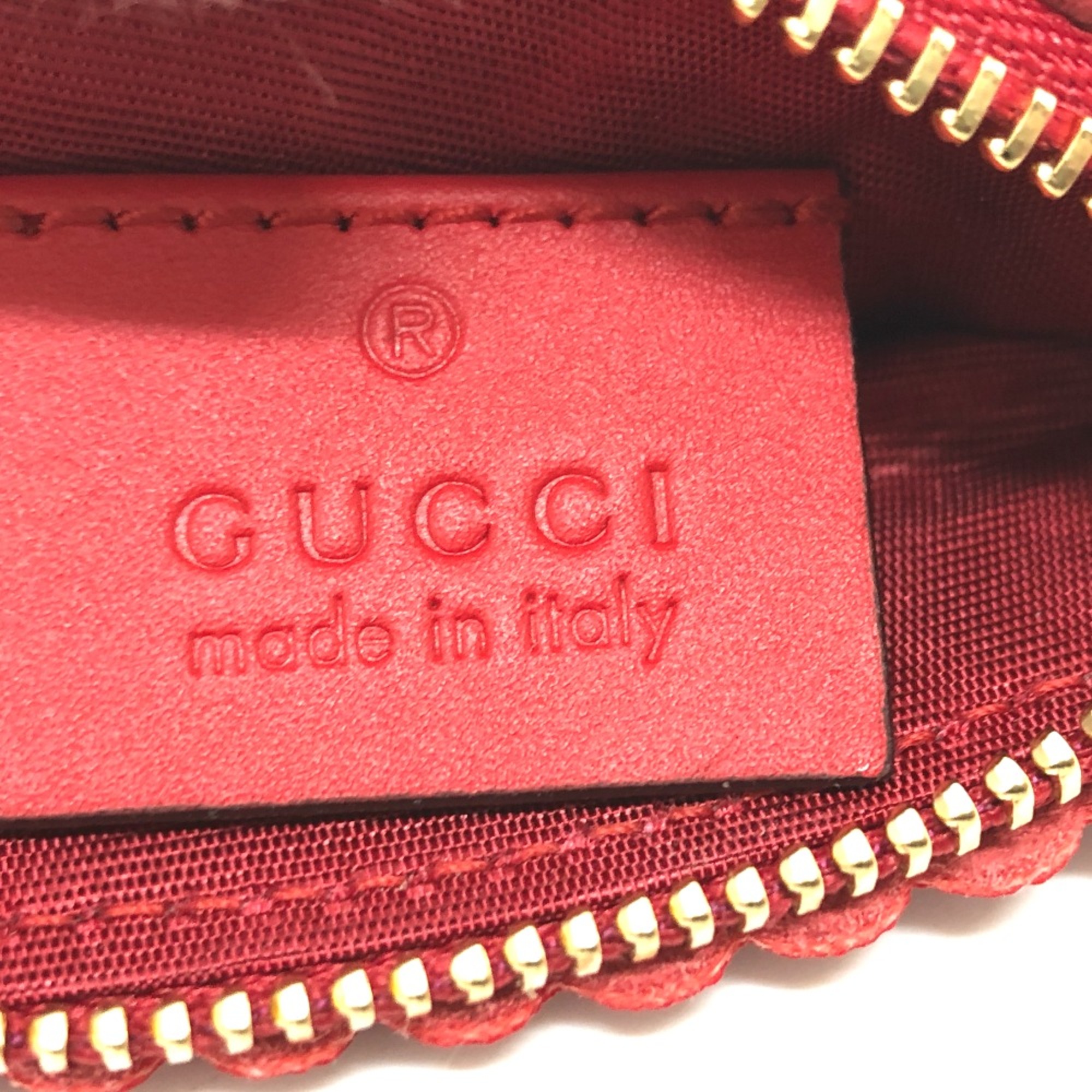 Gucci 576493 Key ring coin purse Red GoldHardware