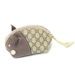 Gucci 256864 GG Pig mini pouch coin purse Brown SilverHardware