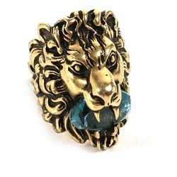 Gucci 402763 Lion Animal Accessories Ring Gold Light blue