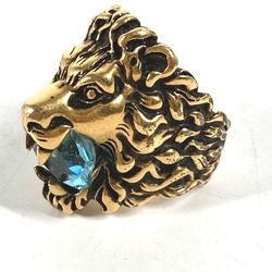 Gucci 402763 Lion Animal Accessories Ring Gold Light blue