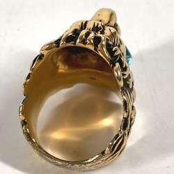 Gucci 402763 Lion Animal Accessories Ring Gold Light blue