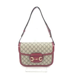 Gucci 602204 GG Supreme bag shawl Shoulder Bag Beige Red