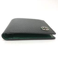 Gucci 610466 Interlocking G Folded wallet Black SilverHardware