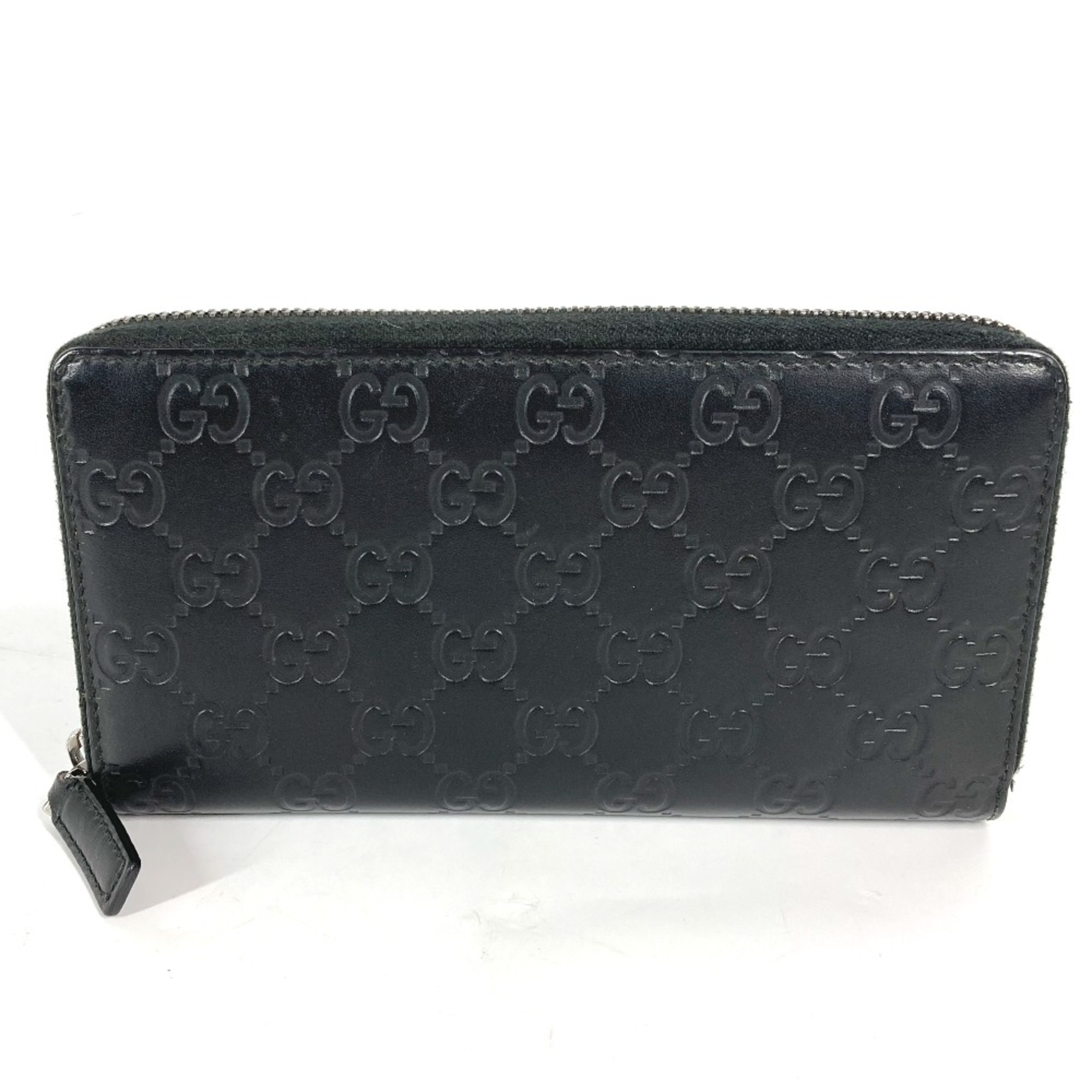 Gucci 307987 Guccissima GG Zip Around Long Wallet Black