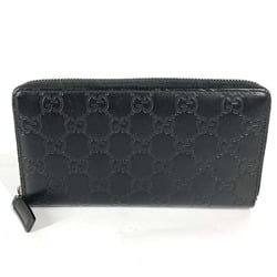 Gucci 307987 Guccissima GG Zip Around Long Wallet Black