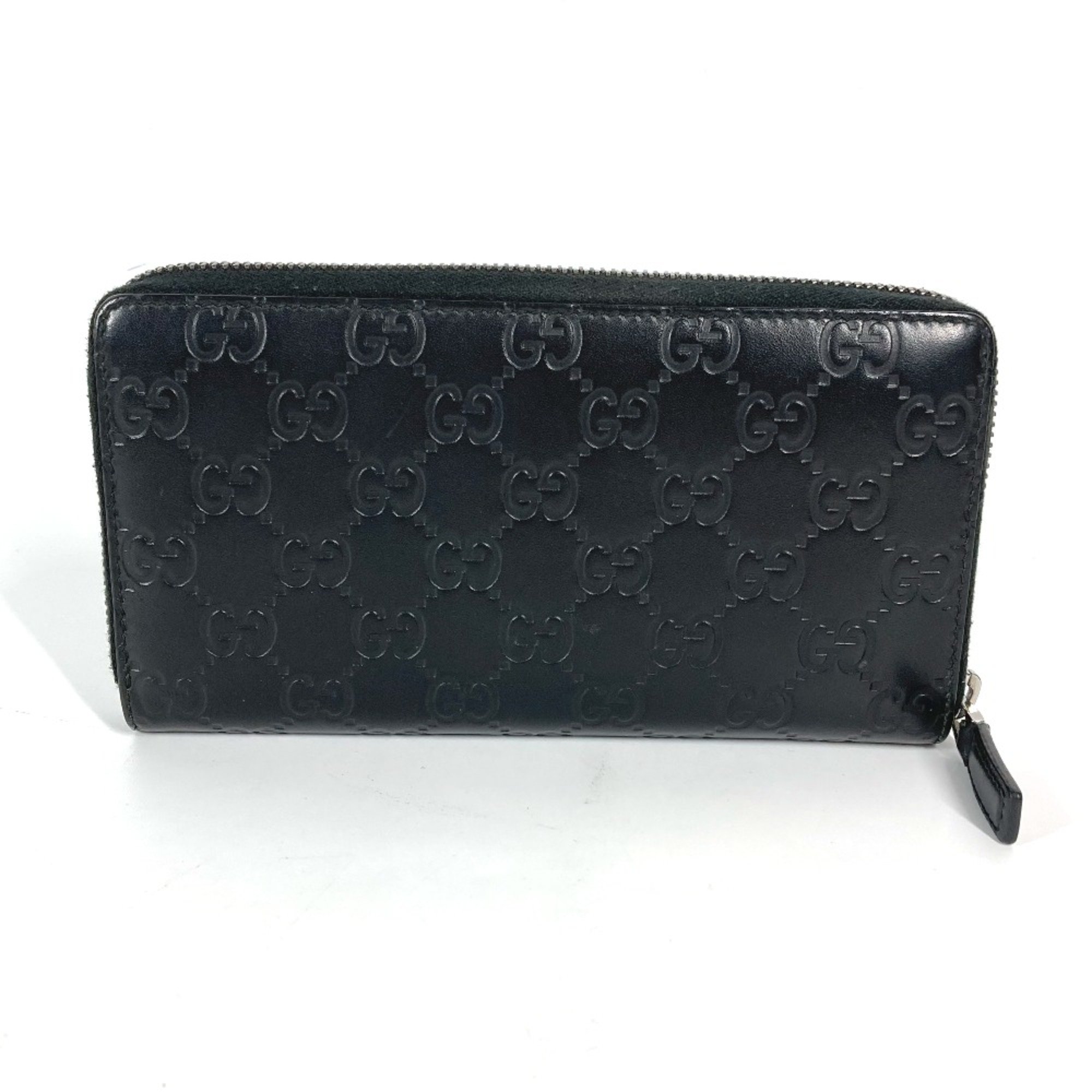 Gucci 307987 Guccissima GG Zip Around Long Wallet Black