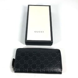 Gucci 307987 Guccissima GG Zip Around Long Wallet Black