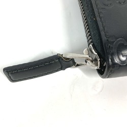 Gucci 307987 Guccissima GG Zip Around Long Wallet Black