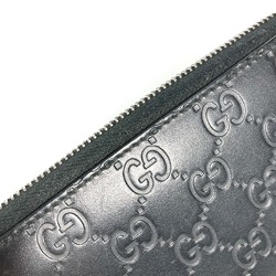 Gucci 307987 Guccissima GG Zip Around Long Wallet Black