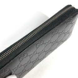 Gucci 307987 Guccissima GG Zip Around Long Wallet Black