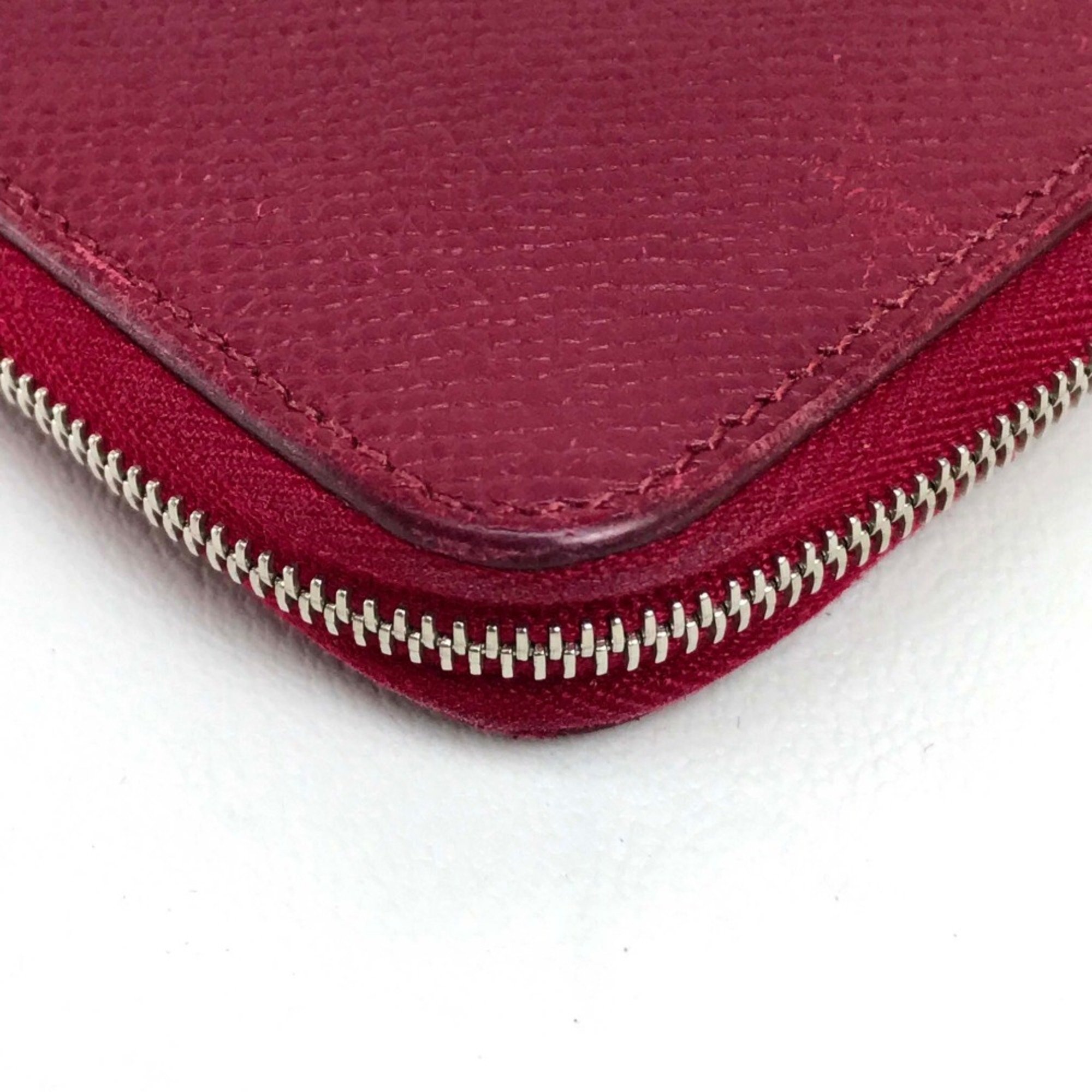 Hermes Silk-In Zip Around Long Wallet Ruby