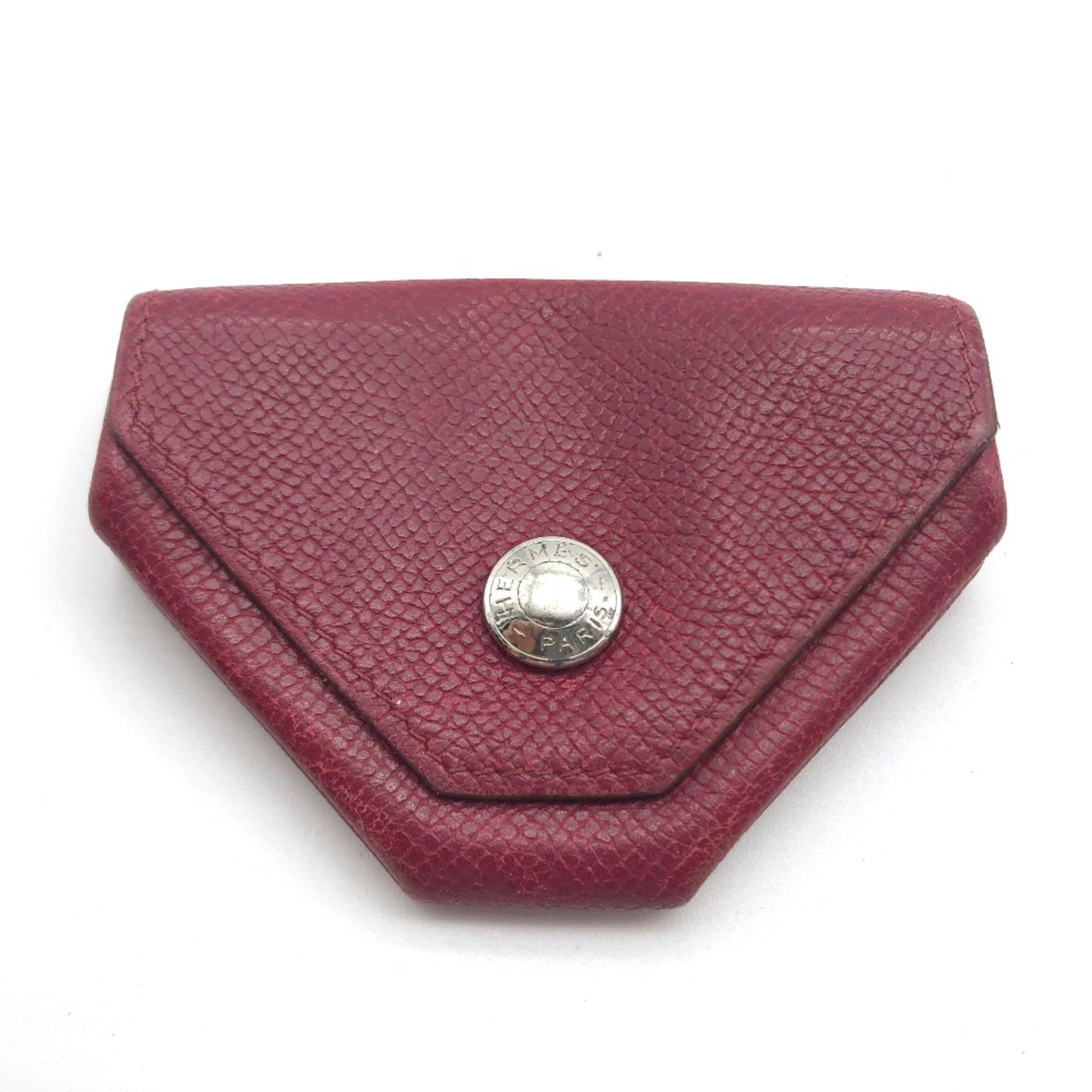 Hermes Coin Compartment Wallet coin purse Rouge Ash [estimated] Bordeaux Based x SilverHardware