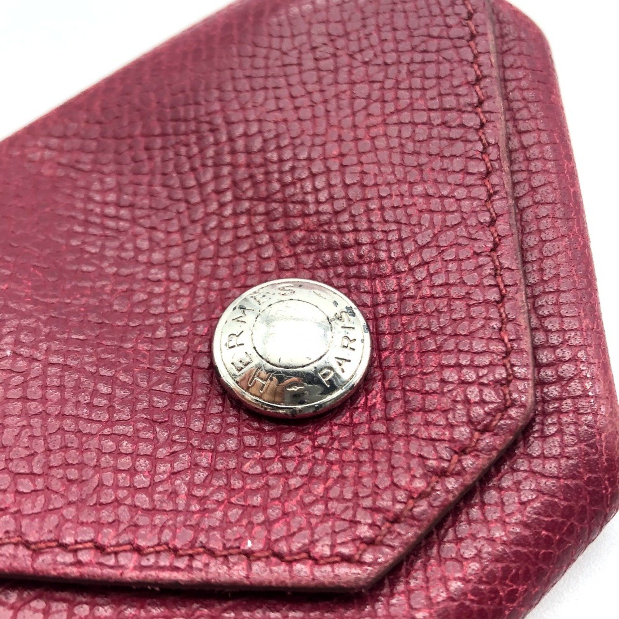 Hermes Coin Compartment Wallet coin purse Rouge Ash [estimated] Bordeaux Based x SilverHardware