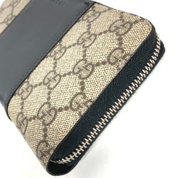 Gucci 451249 GG Supreme Zip Around Long Wallet Beige Black