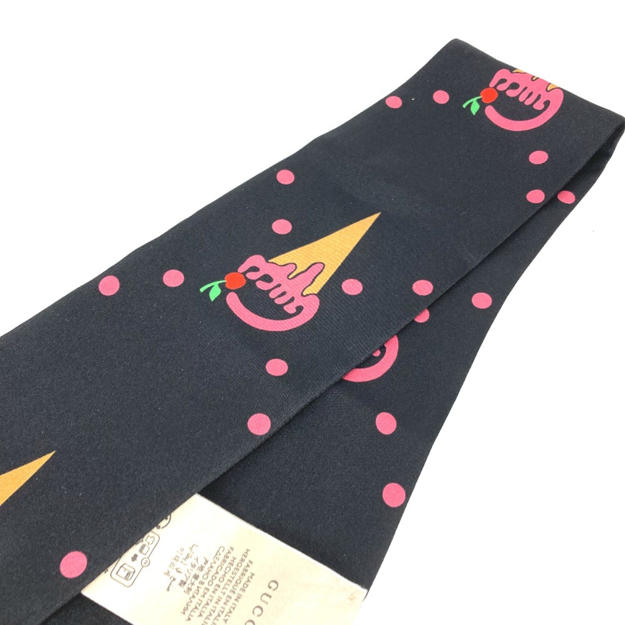 Gucci 732840 BandeauScarf Scarf Black x Red