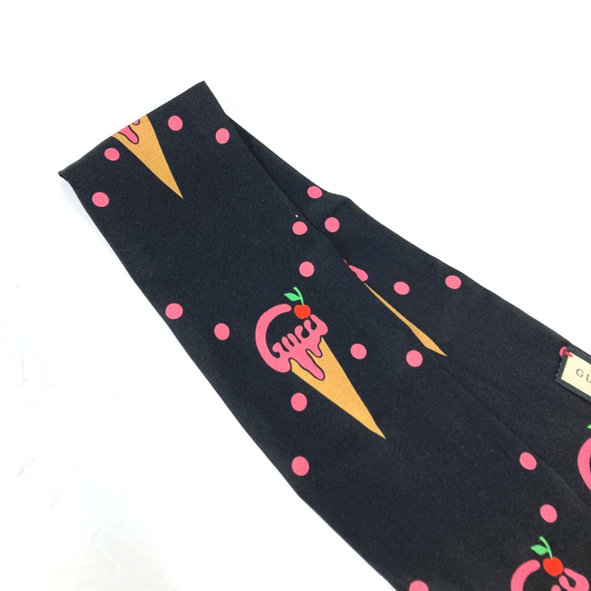 Gucci 732840 BandeauScarf Scarf Black x Red